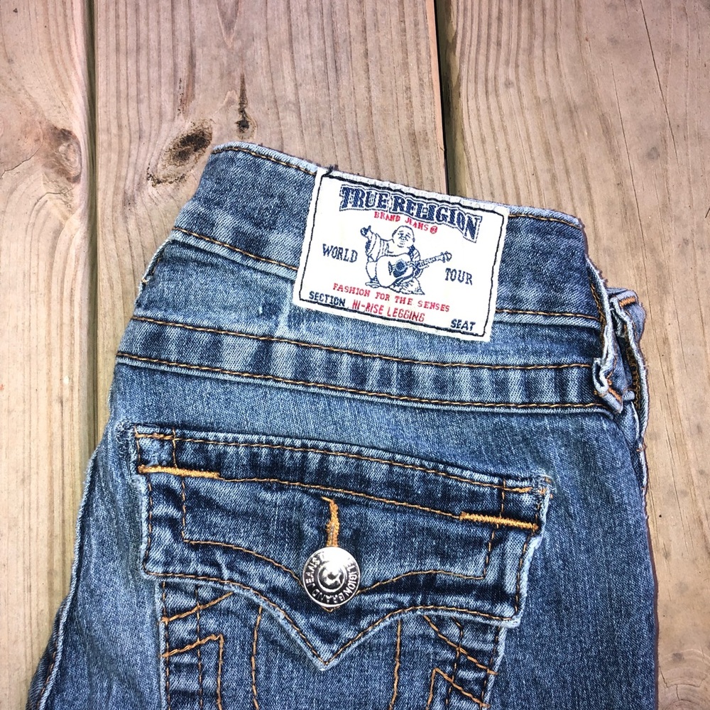 TRUE RELIGION HI RISE LEGGING JEANS sz 25 DENIM